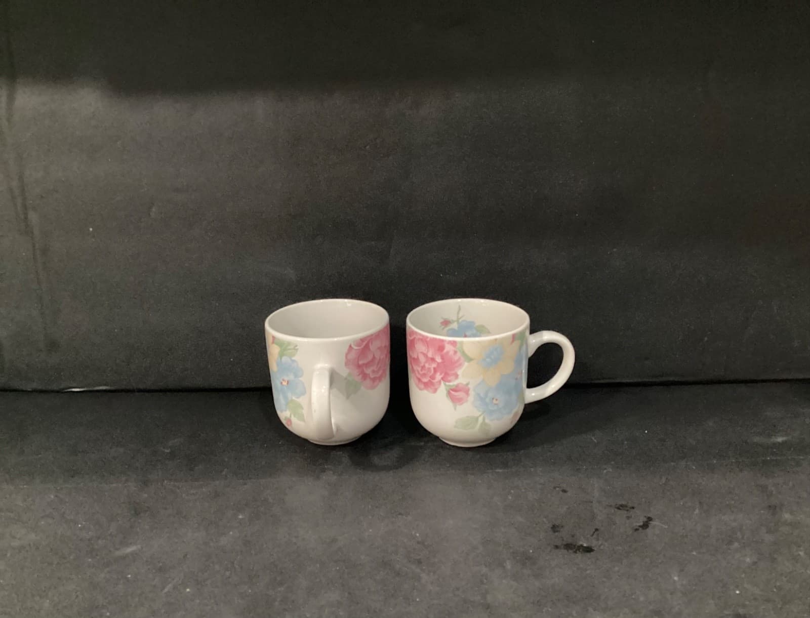 Tienshan Stoneware Floral Tea Coffee Cups Set Of 2