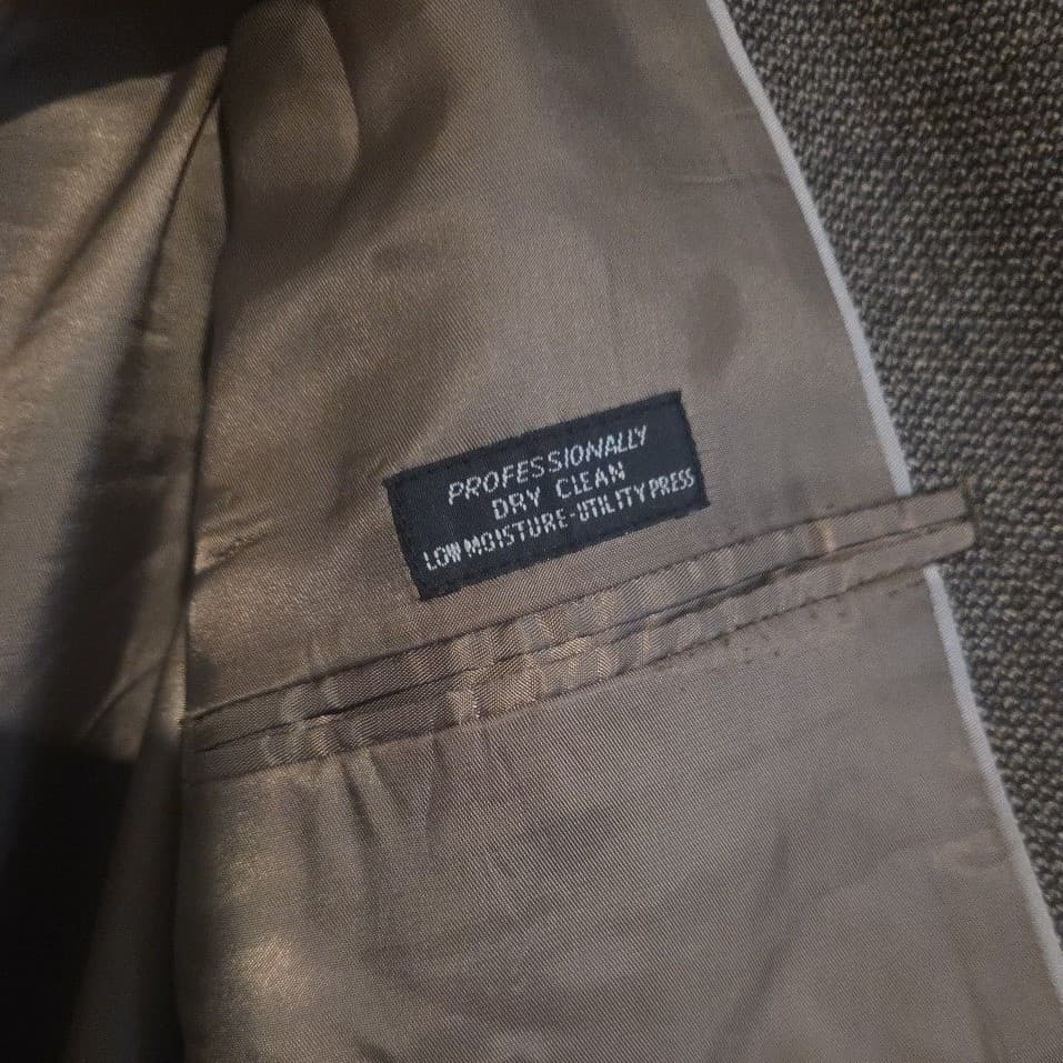 Roundtree & Yorke Gray Brown Micro Pattern Blazer, Men's 46L Sport Coat - Thumbnail 9