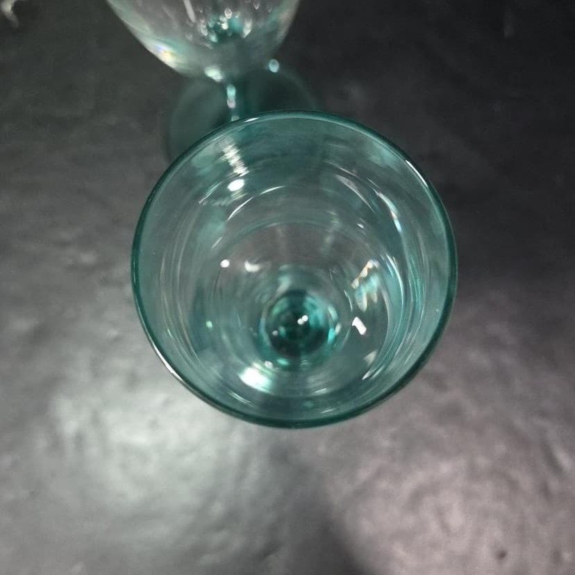 Luminarc Teal Champagne Flutes, Set of 2, Vintage Aqua Stemware Toasting Glasses - Thumbnail 7