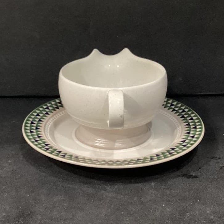 Mikasa StoneCraft "Laredo" Gravy Boat With Saucer, Vintage Southwest Stoneware - Thumbnail 5