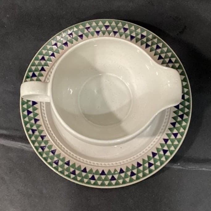 Mikasa StoneCraft "Laredo" Gravy Boat With Saucer, Vintage Southwest Stoneware - Thumbnail 8
