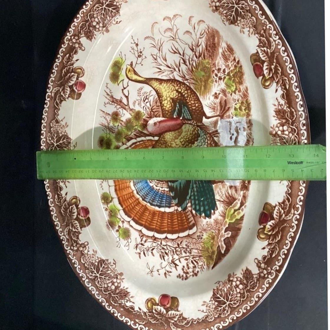 Fred Roberts Co Thanksgiving Turkey Platter, Ceramic Serving Tray, Tableware - Thumbnail 6