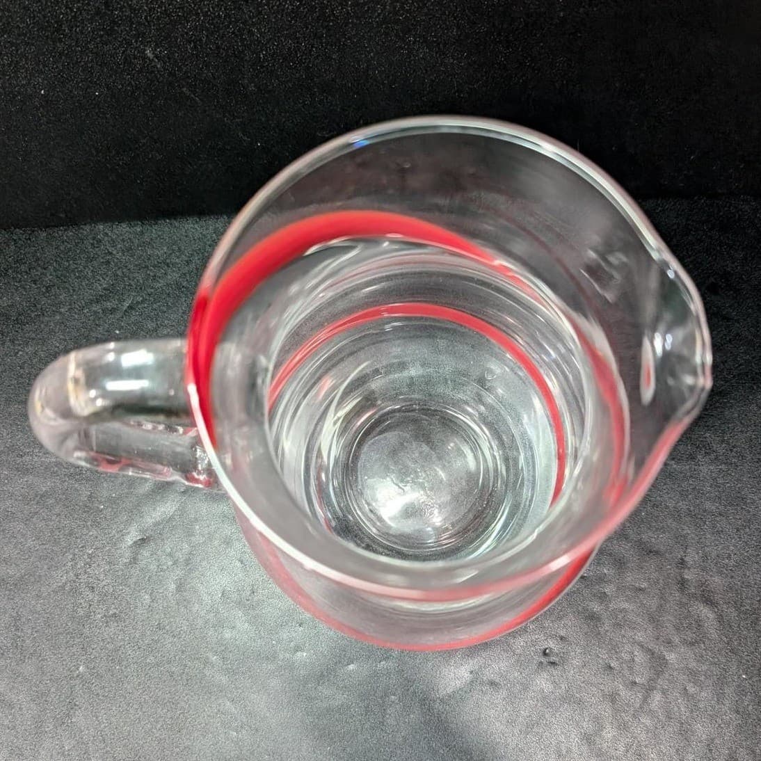 Pier 1 Imports Red Swirline Glass Pitcher, Hand-Blown Beverage Dispenser - Thumbnail 7