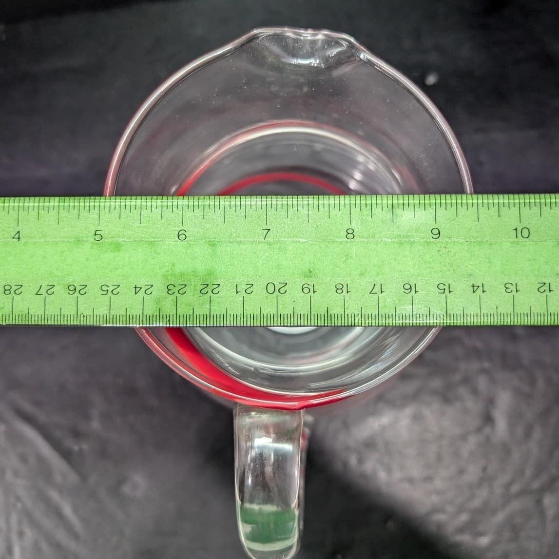Pier 1 Imports Red Swirline Glass Pitcher, Hand-Blown Beverage Dispenser - Thumbnail 10