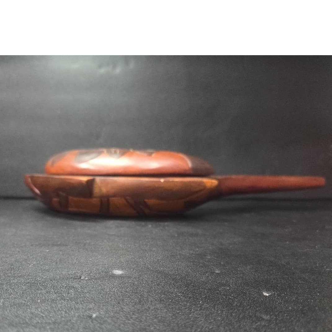Hand Carved Wood Fish Serving Tray, Rustic Decorative Bowl with Lid, Centerpiece - Thumbnail 8