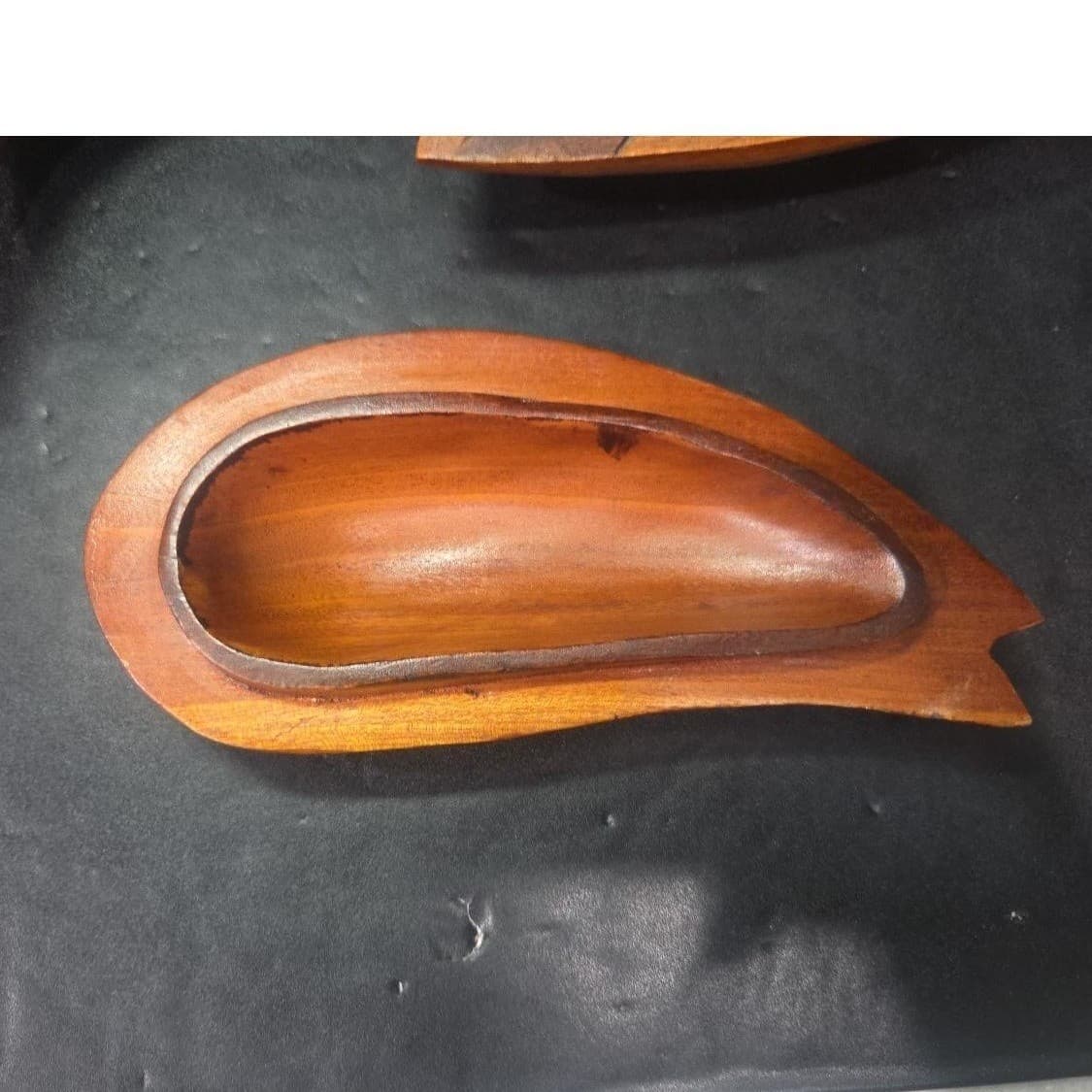 Hand Carved Wood Fish Serving Tray, Rustic Decorative Bowl with Lid, Centerpiece - Thumbnail 4