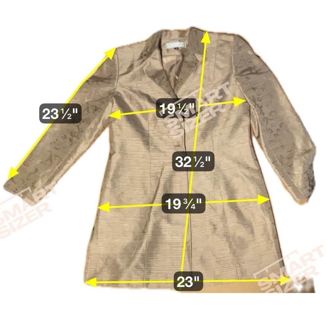 Travis Ayers Taupe Silk Pant Suit 2pc Jacquard Blazer Trousers, Women's Size 8 - Thumbnail 2
