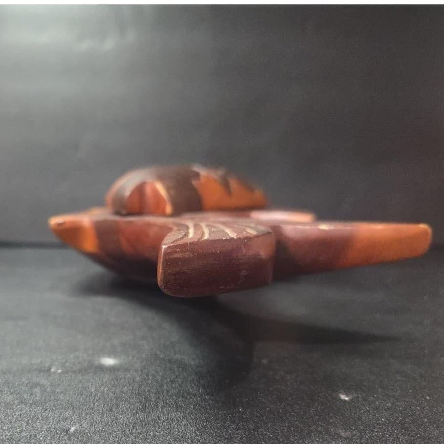 Hand Carved Wood Fish Serving Tray, Rustic Decorative Bowl with Lid, Centerpiece - Thumbnail 7