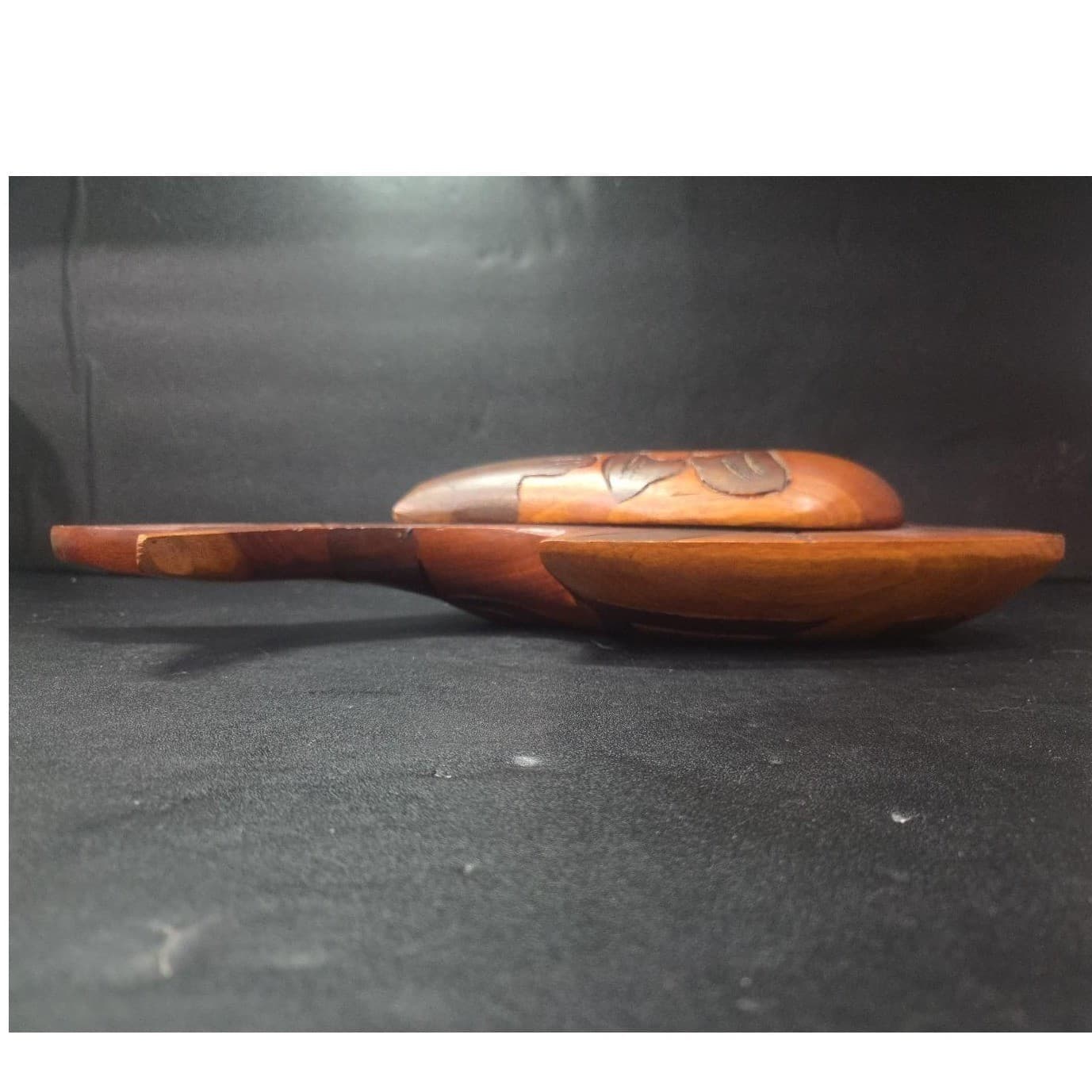 Hand Carved Wood Fish Serving Tray, Rustic Decorative Bowl with Lid, Centerpiece - Thumbnail 6