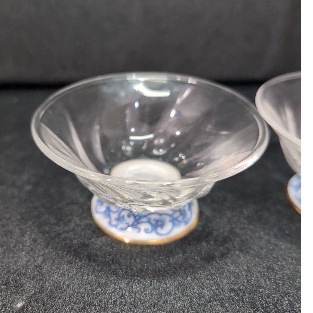 Eilong Fusion-Asia Teacups, Set of 2, Glass Tea Cup With Chinese Porcelain Base - Thumbnail 6