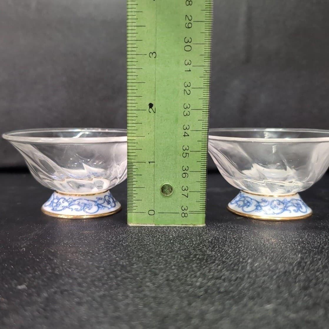 Eilong Fusion-Asia Teacups, Set of 2, Glass Tea Cup With Chinese Porcelain Base - Thumbnail 9