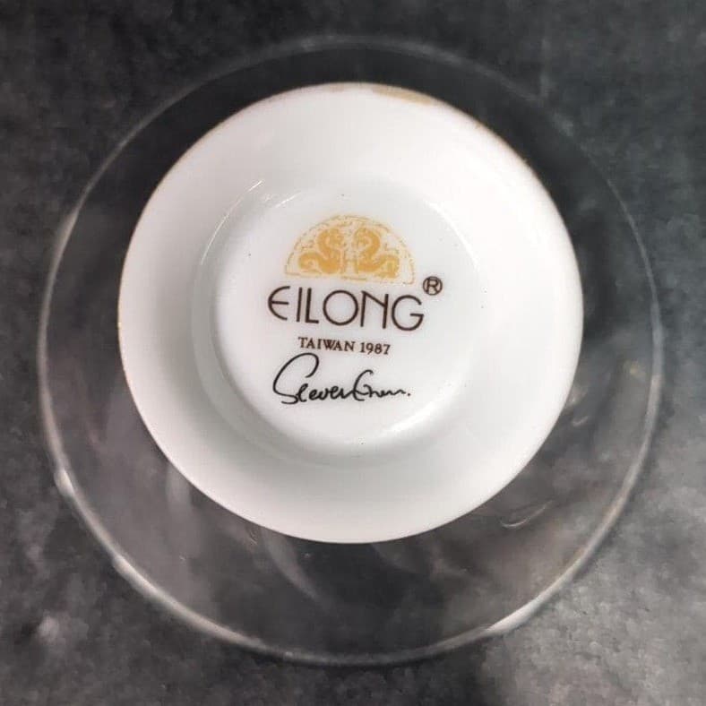 Eilong Fusion-Asia Teacups, Set of 2, Glass Tea Cup With Chinese Porcelain Base - Thumbnail 8