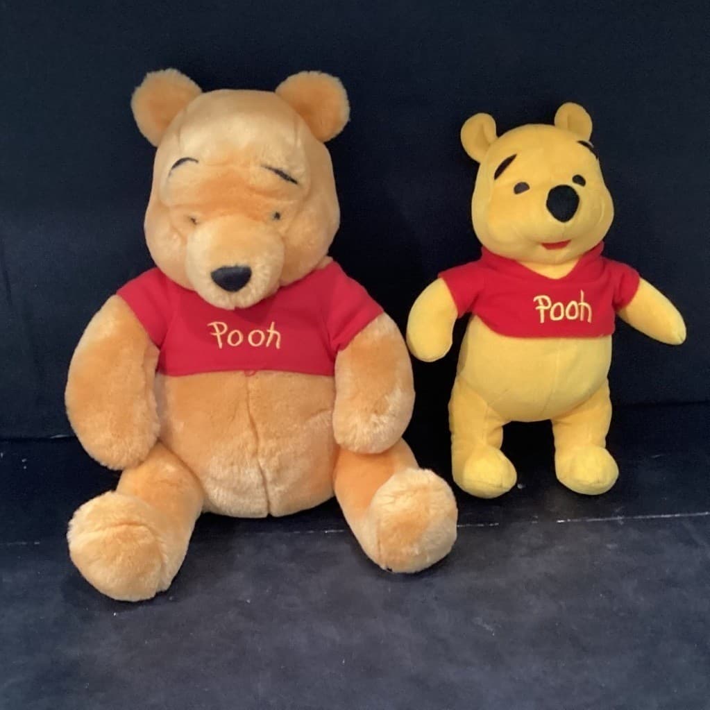 Disney Winnie the Pooh Plush Stuffed Animal Toys, Set of 2 Yellow Red Shirt Bear - Thumbnail 2
