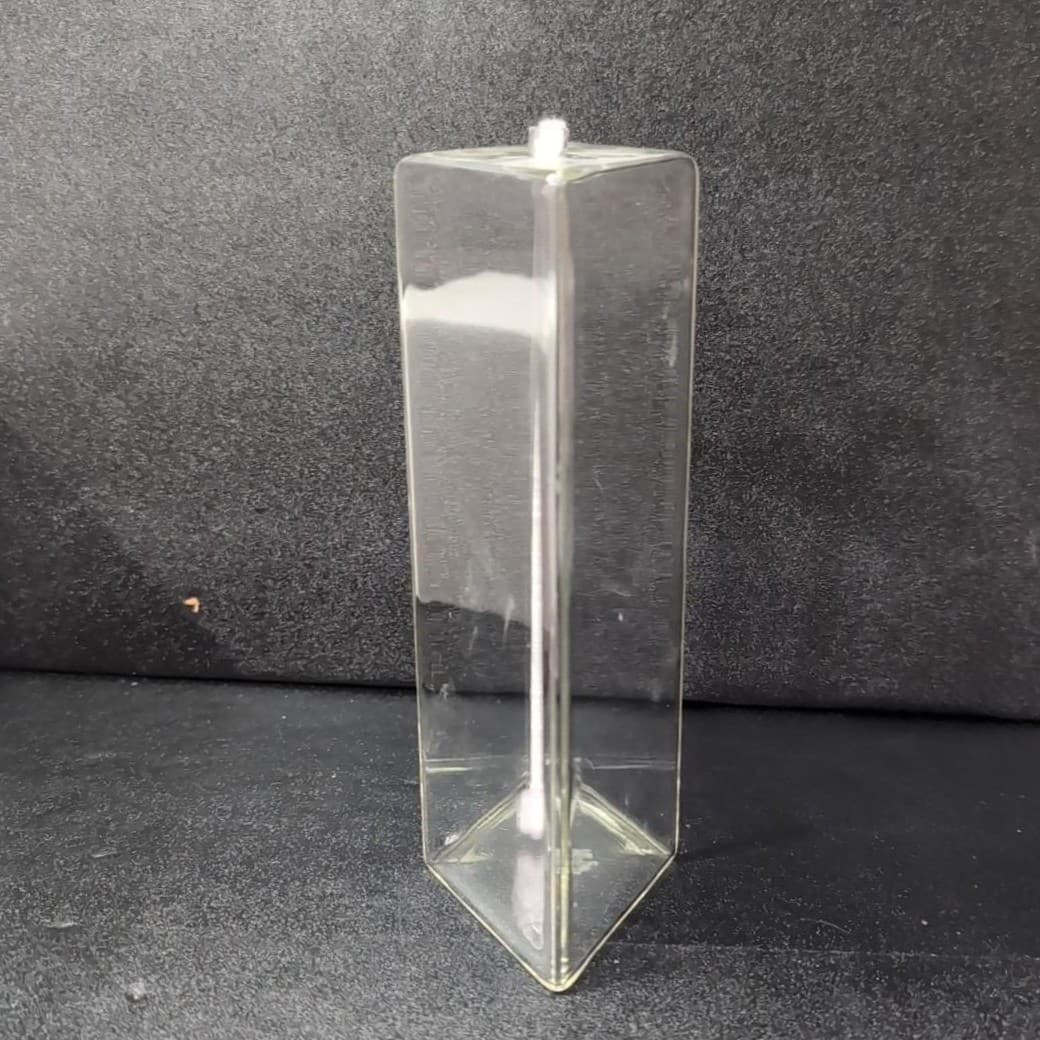 Firelight Glass 7" Diamond Oil Candle Lamp #287, Handblown Clear Glassware Decor - Thumbnail 6