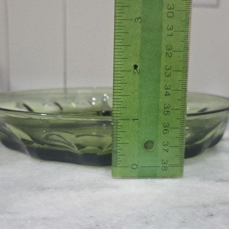 Indiana Glass Green Relish Tray, Kings Crown Thumbprint Design, Replacement Dish - Thumbnail 3