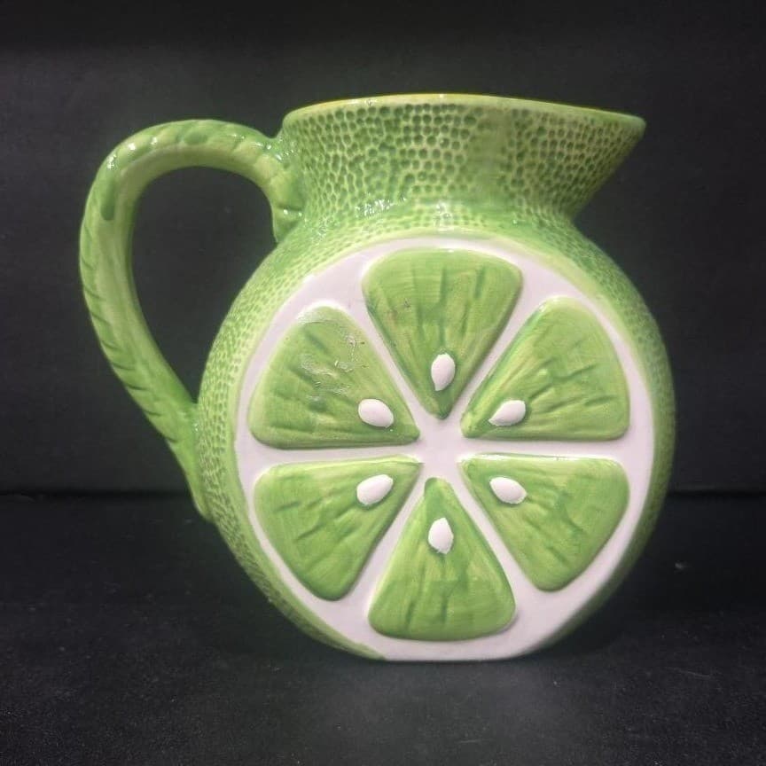 Alco Industries Lime Ceramic Pitcher, Vintage Green Jug, Replacement Tableware - Thumbnail 2