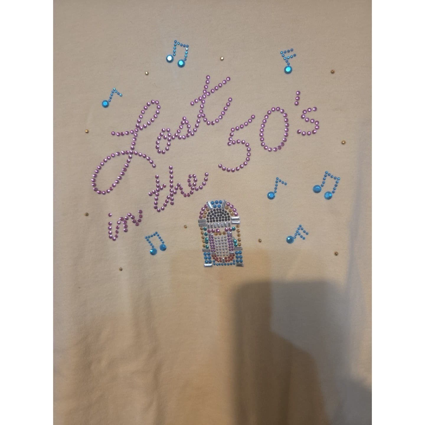 Cactus Bay Apparel Lost in the 50s Rhinestone Jukebox T-Shirt, Yellow Women's M - Thumbnail 6