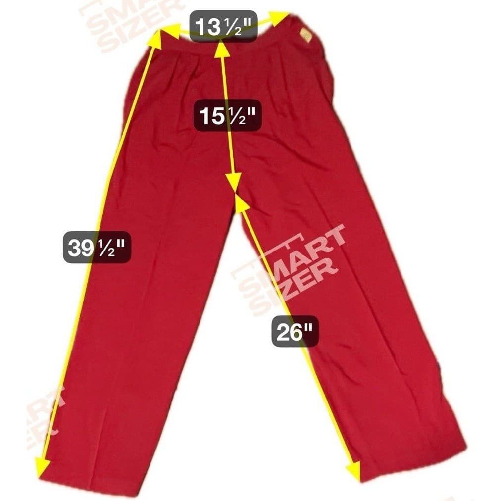 Suburbans Vintage Red High Waisted Pleated Straight Leg Pants, Woman's Size 10 - Thumbnail 2