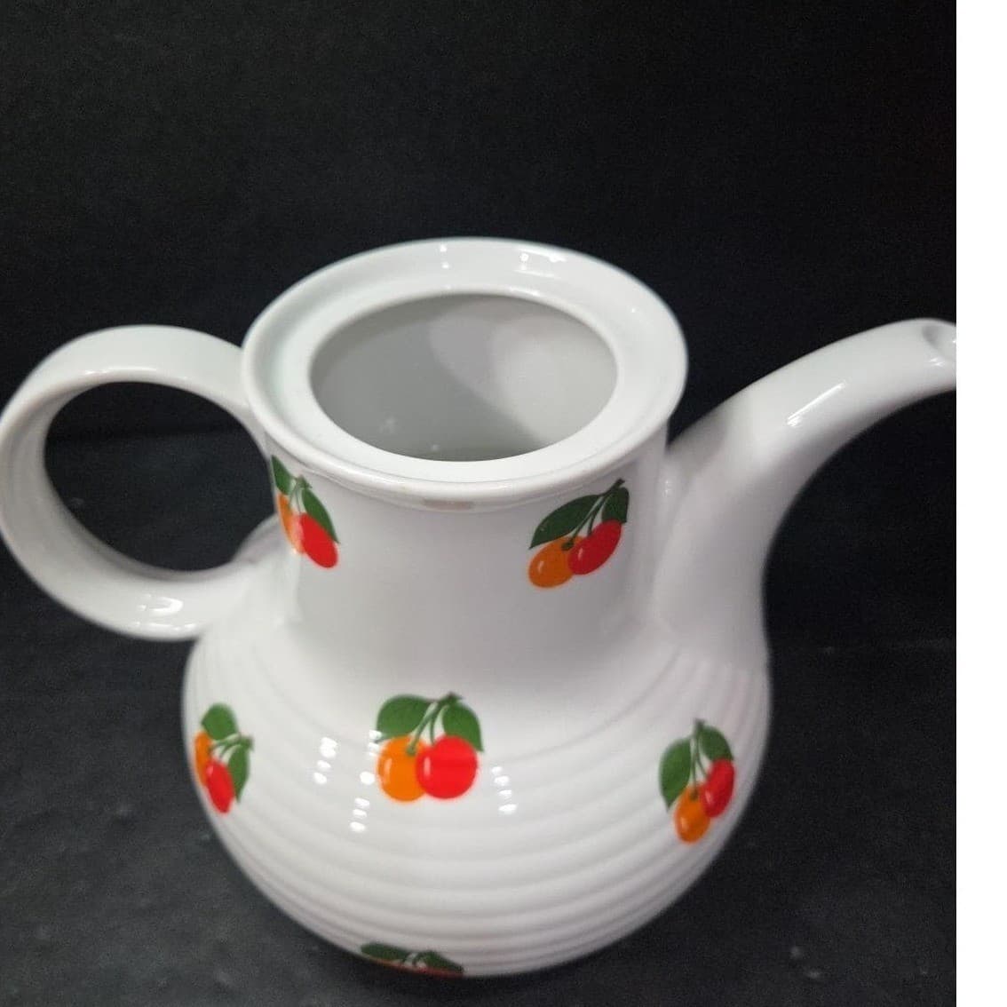 Seltmann Weiden Bavaria Teapot, Cherry Pattern Coffee Pot, Vintage Kitchenware - Thumbnail 6