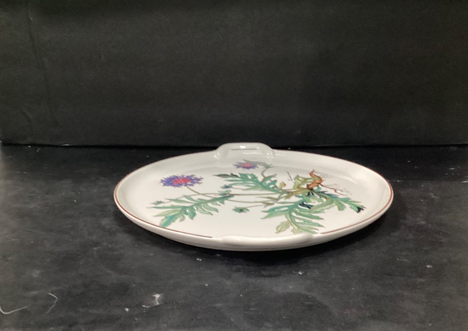 Villeroy and Boch Botanica Knautia Arvensis Tab Handled 12" Cake Plate Platter - Thumbnail 9