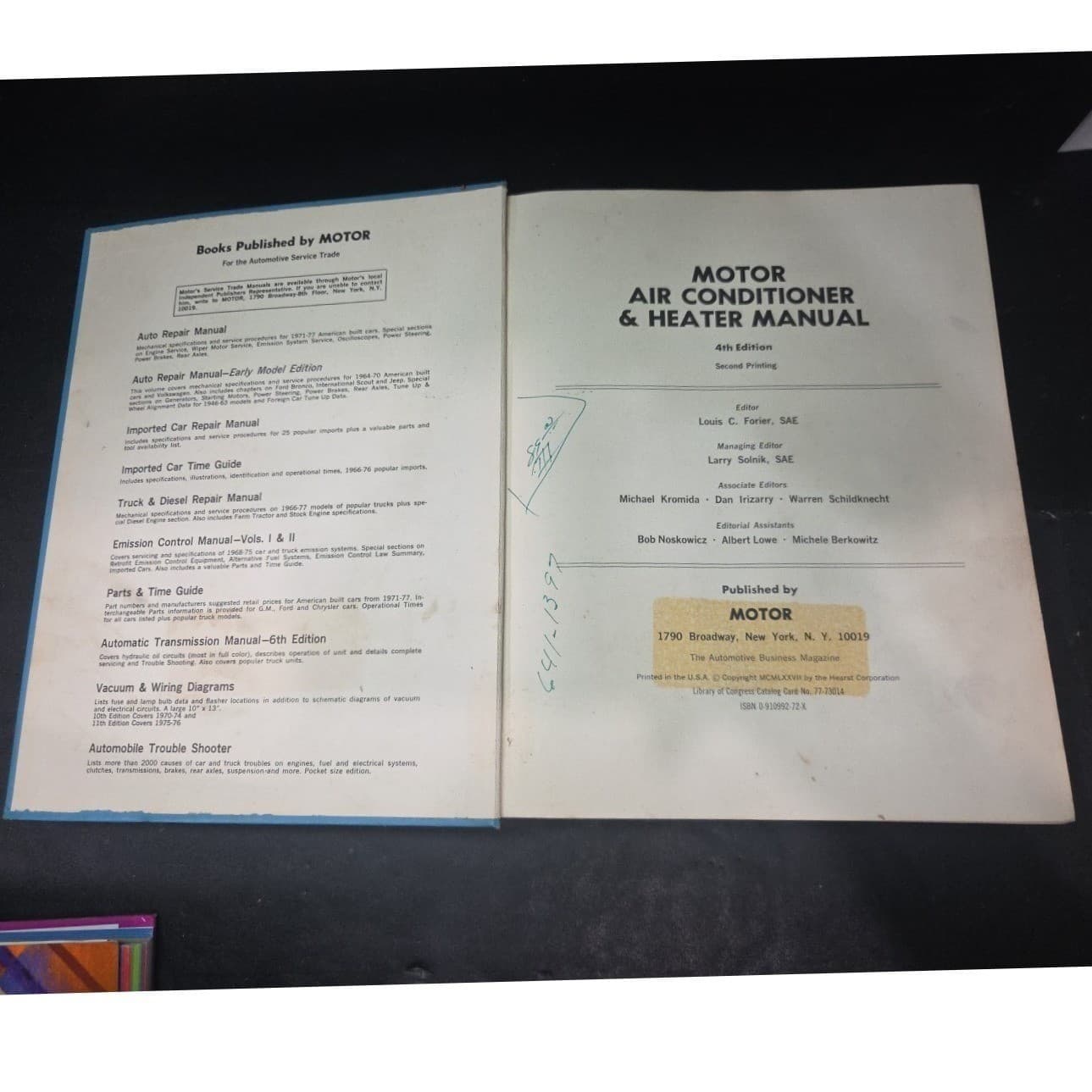 Motor Air Conditioner & Heater Manual 4th Edition Professional Service Trade '77 - Thumbnail 3