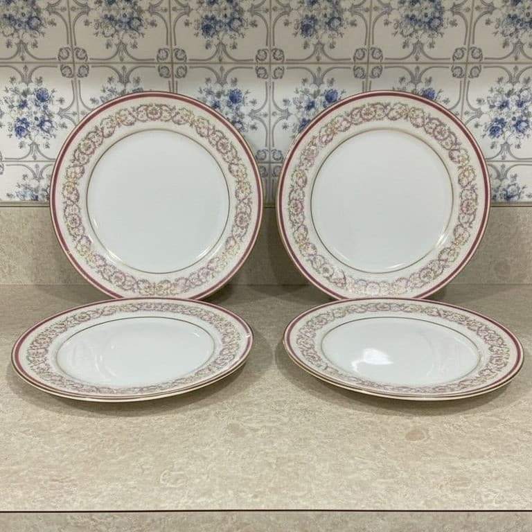 Charles Ahrenfeldt Limoges Salad Plates, Set of 4, France Dishes, Dinnerware