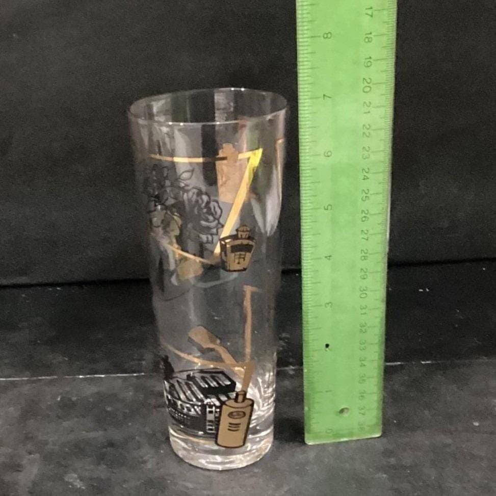 Fuller Brush Swanky Swigg Tumblers, Set of 4, Black Gold Highball Glasses - Thumbnail 6