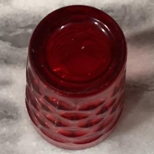 Imperial Glass Provincial Dark Ruby Flat Tumbler, Vintage Glassware, Drinkware - Thumbnail 4