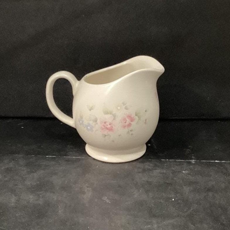 Pfaltzgraff Tea Rose Creamer, Stoneware Floral Pitcher, Tableware, Cottagecore - Thumbnail 2
