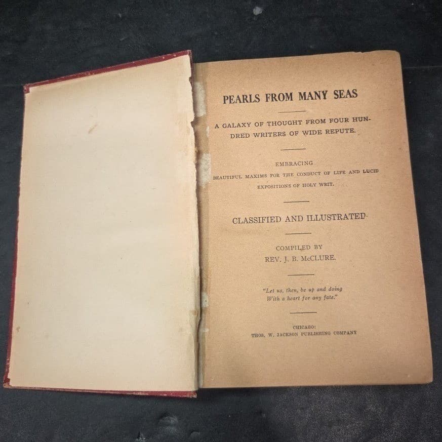 Pearls From Many Seas Rev J B McClure Antique 1897 Red Hardcover Book Chicago - Thumbnail 4