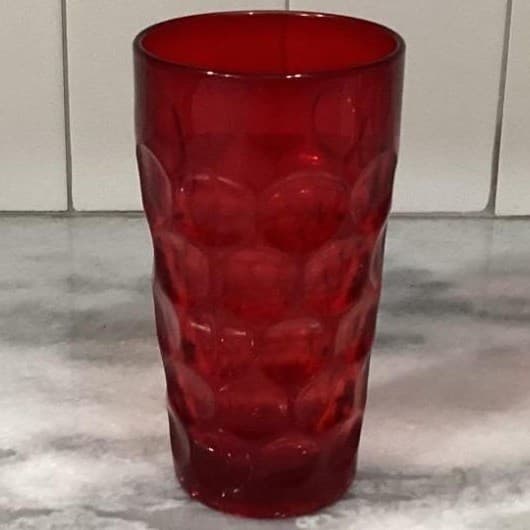 Imperial Glass Provincial Dark Ruby Flat Tumbler, Vintage Glassware, Drinkware - Thumbnail 10