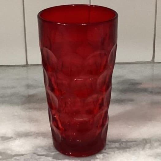 Imperial Glass Provincial Dark Ruby Flat Tumbler, Vintage Glassware, Drinkware - Thumbnail 9