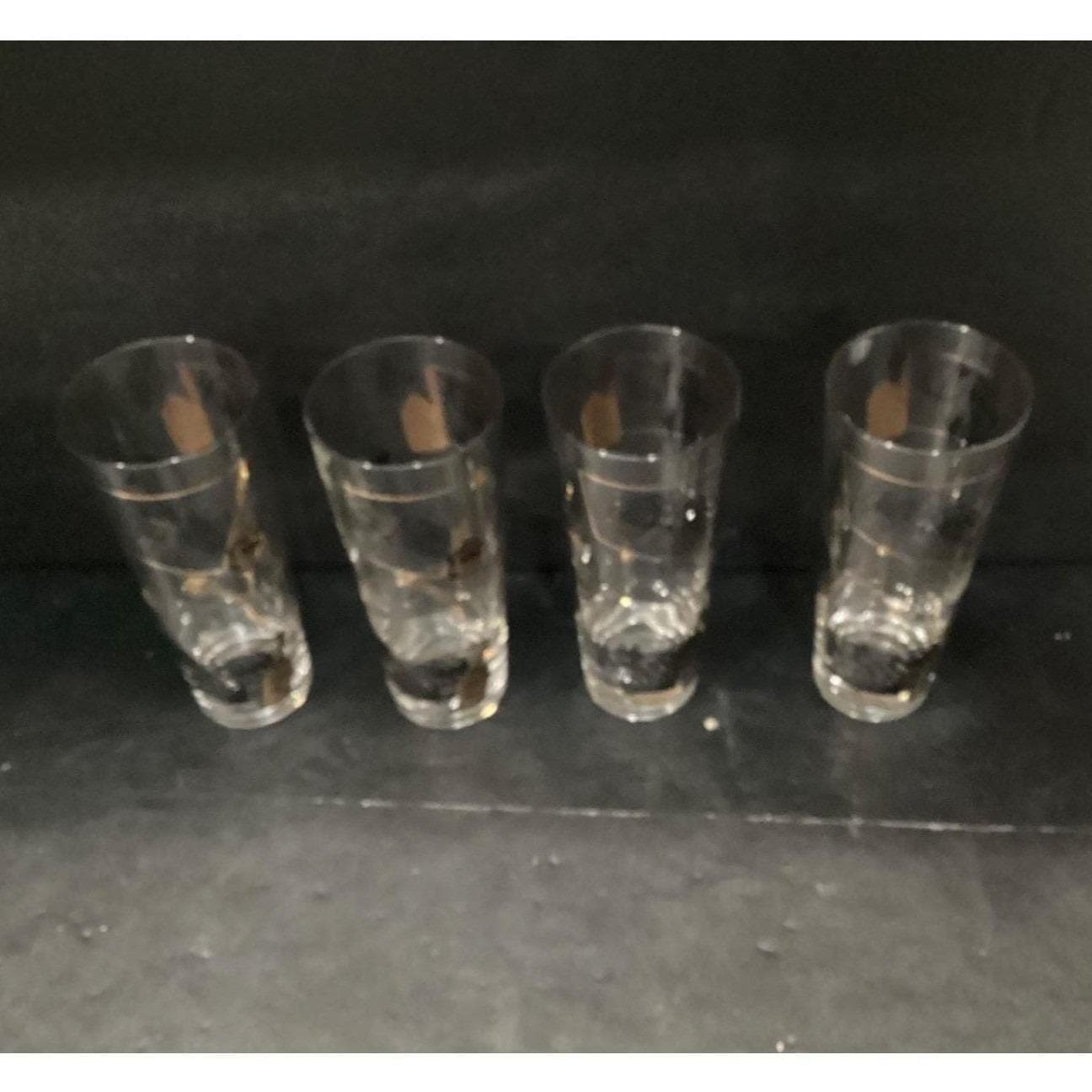Fuller Brush Swanky Swigg Tumblers, Set of 4, Black Gold Highball Glasses - Thumbnail 3