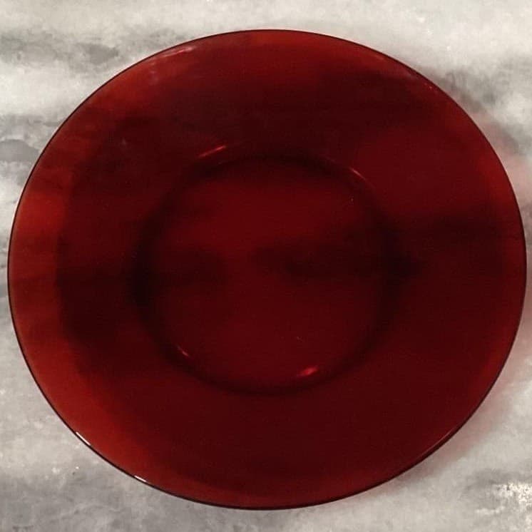 Anchor Hocking Royal Ruby Red Glass Luncheon Plates, Set of 2 Vintage Dinnerware - Thumbnail 4
