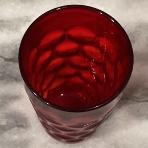 Imperial Glass Provincial Dark Ruby Flat Tumbler, Vintage Glassware, Drinkware - Thumbnail 5