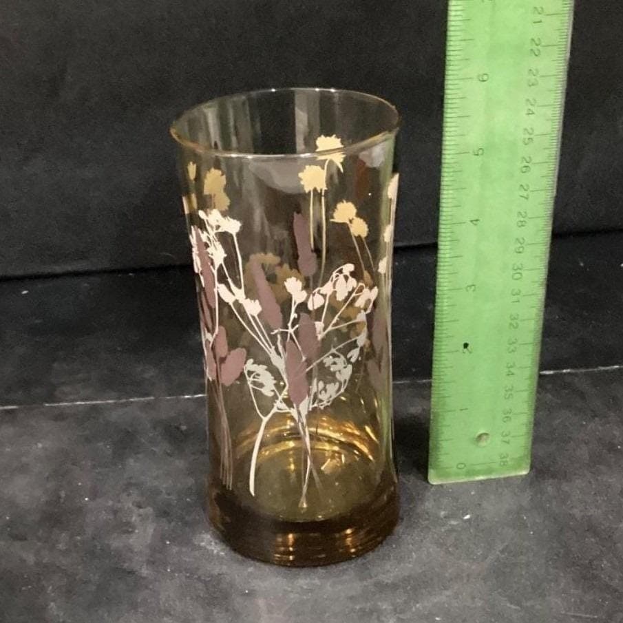 Federal Glass Interlude Highball Glasses, Set of 4, Hourglass, Floral Tumblers - Thumbnail 6
