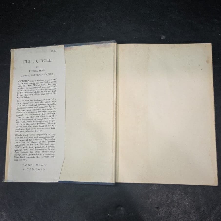 Full Circle by Rhoda Hoff 1947 Hardcover Novel with Dust Jacket Dodd Mead Co - Thumbnail 3