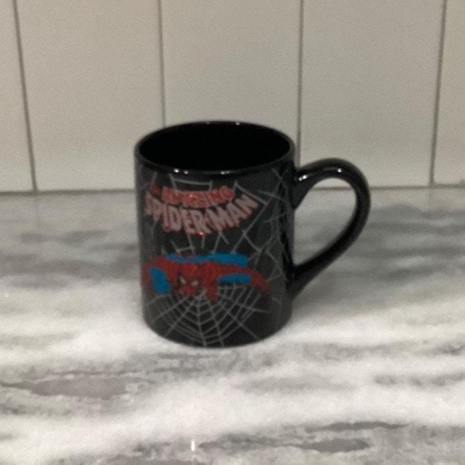 Amazing Spider-Man Black Coffee Cup, Marvel Glitter Mug, Superhero Drinkware - Thumbnail 10
