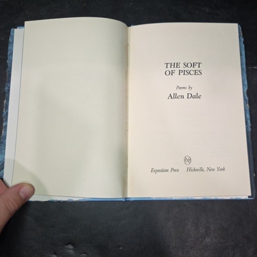 The Soft of Pisces Allen Dale Signed First Edition 1977 Poetry Hardcover Book - Thumbnail 4