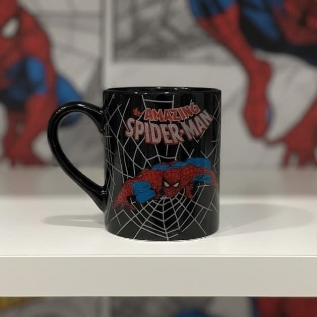 Amazing Spider-Man Black Coffee Cup, Marvel Glitter Mug, Superhero Drinkware