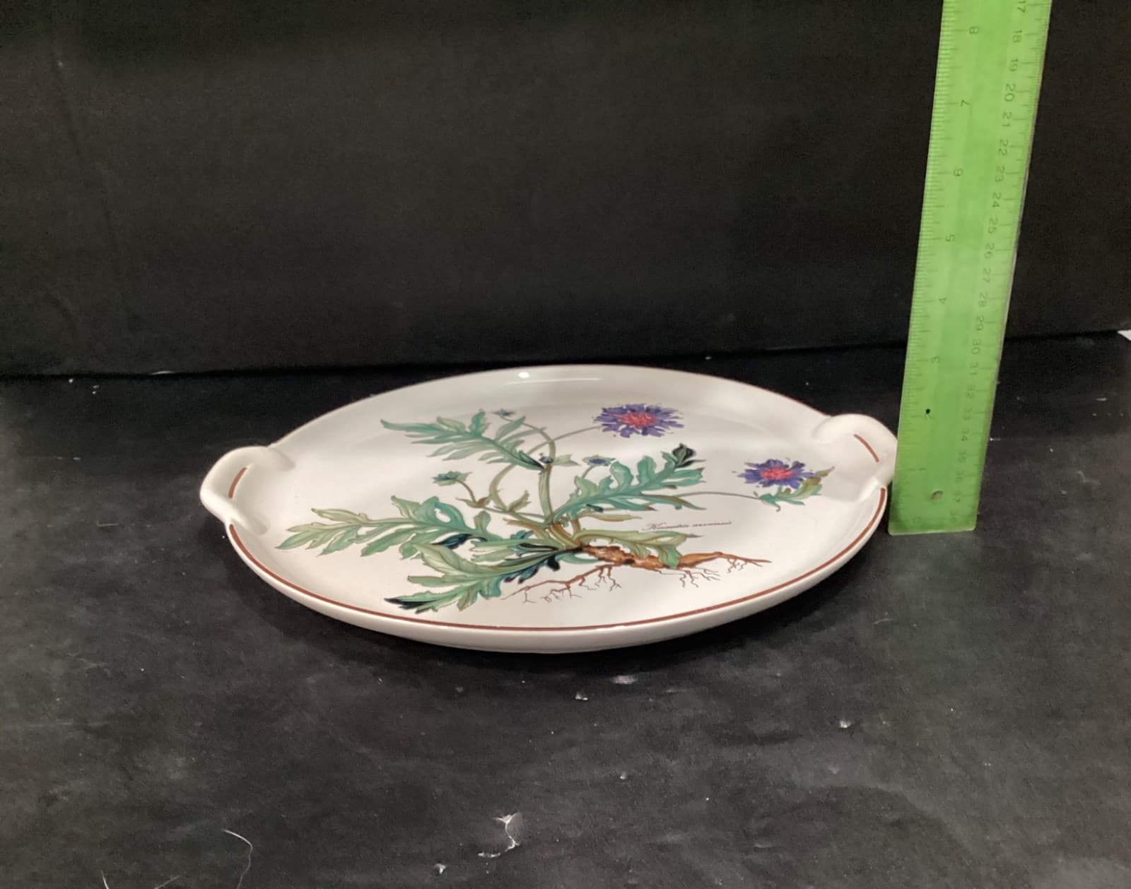 Villeroy and Boch Botanica Knautia Arvensis Tab Handled 12" Cake Plate Platter - Thumbnail 6
