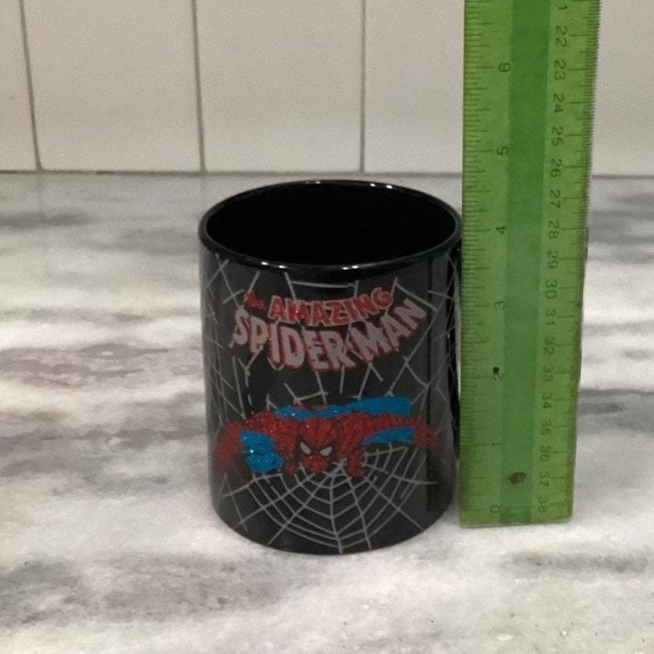 Amazing Spider-Man Black Coffee Cup, Marvel Glitter Mug, Superhero Drinkware - Thumbnail 7