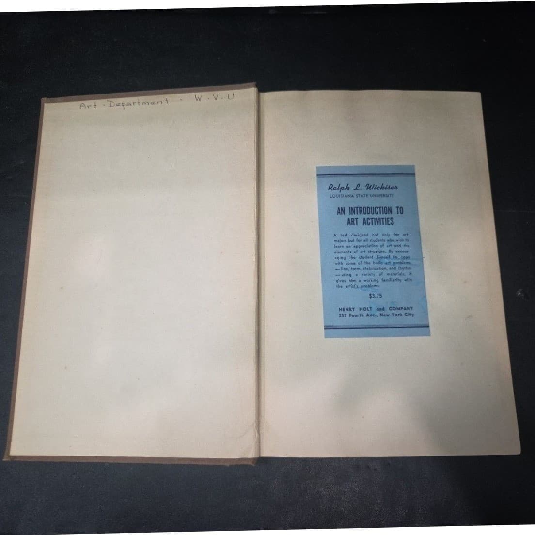 An Introduction to Art Activities Ralph L Wickiser 1947 Hardcover Art Textbook - Thumbnail 3