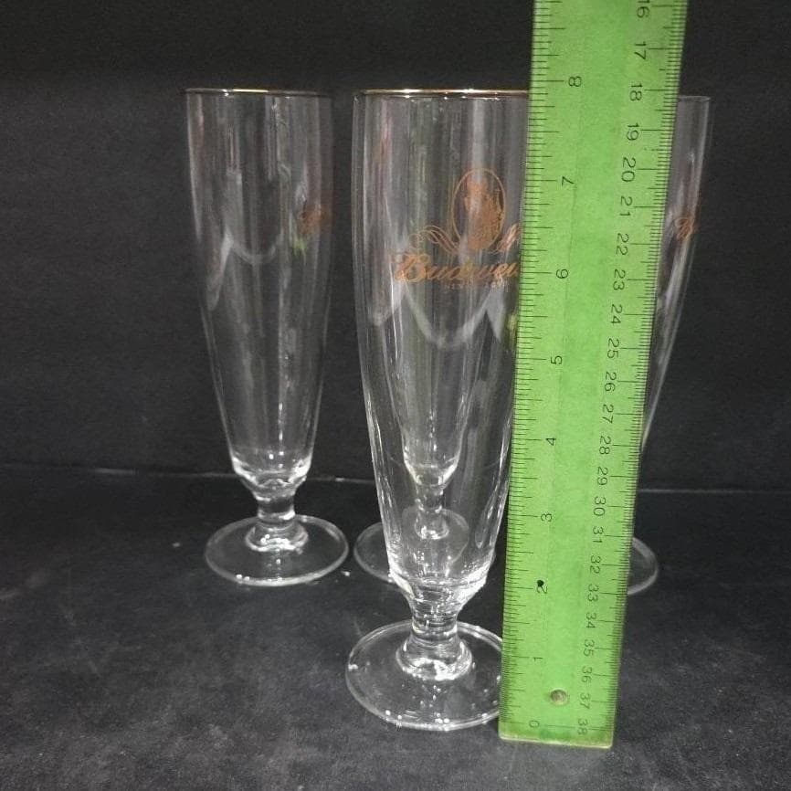 Budweiser Clydesdales Pilsner Glasses, Set of 4, Gold Rimmed Stemware, Drinkware - Thumbnail 9