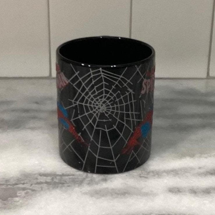 Amazing Spider-Man Black Coffee Cup, Marvel Glitter Mug, Superhero Drinkware - Thumbnail 11