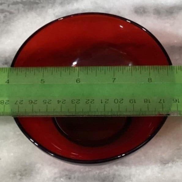 Anchor Hocking Royal Ruby Footed Fruit Bowls, Set of 4, Vtg Glassware Dinnerware - Thumbnail 3