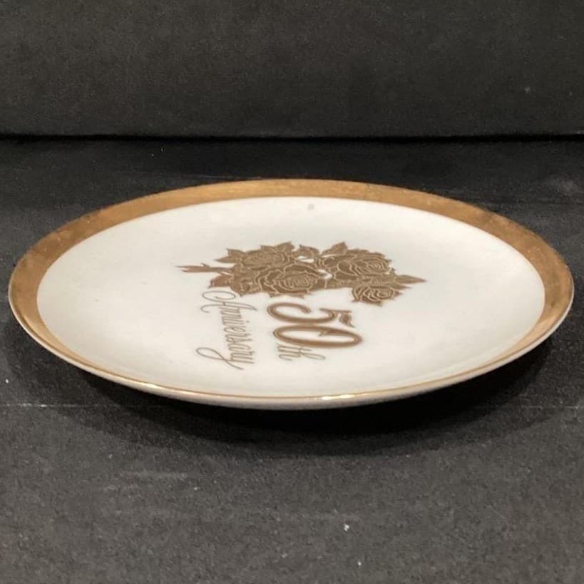 Chatillon Porcelain 50th Anniversary Collector Plate, Vintage Dish, Gold Accents - Thumbnail 10