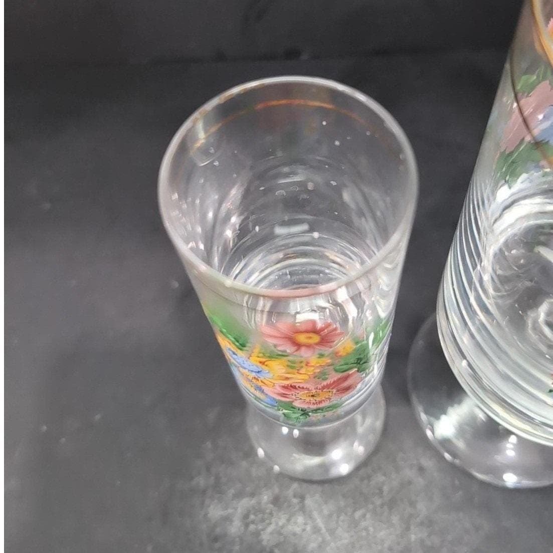 Arcopal Floral Vintage Pitcher and Glass, French Stemmed Drinkware, Glassware - Thumbnail 7
