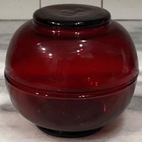 Anchor Hocking Royal Ruby Footed Fruit Bowls, Set of 2, Vintage Red Glass - Thumbnail 10