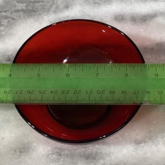 Anchor Hocking Royal Ruby Footed Fruit Bowls, Set of 2, Vintage Red Glass - Thumbnail 2